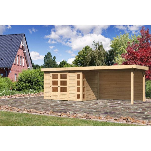 Karibu Gartenhaus/Gerätehaus Sölve 4 Set Natur 609 cm x 238 cm