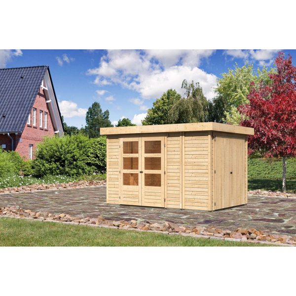 Karibu Gartenhaus/Gerätehaus Retola 3 Set Natur 342 cm x 238 cm