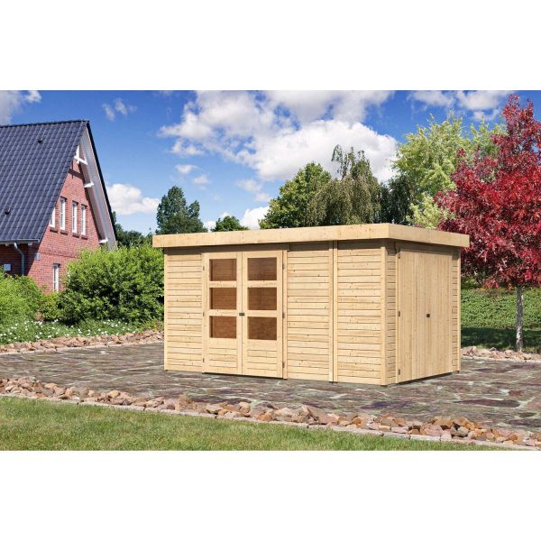 Karibu Gartenhaus/Gerätehaus Retola 6 Set Natur 404 cm x 262 cm