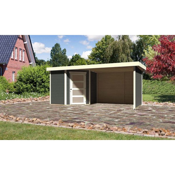 Karibu Gartenhaus/Gerätehaus Linköbing 3 Set Terragrau