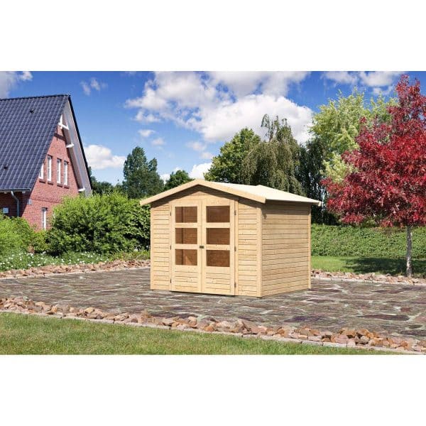 Karibu Gartenhaus/Gerätehaus Amberg 3 Natur 272 cm x 210 cm