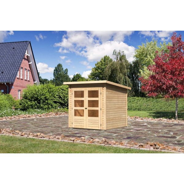 Karibu Gartenhaus/Gerätehaus Stockach 2 Natur 212 cm x 210 cm