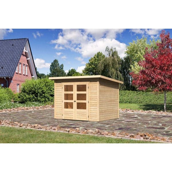 Karibu Gartenhaus/Gerätehaus Stockach 3 Natur 282 cm x 210 cm