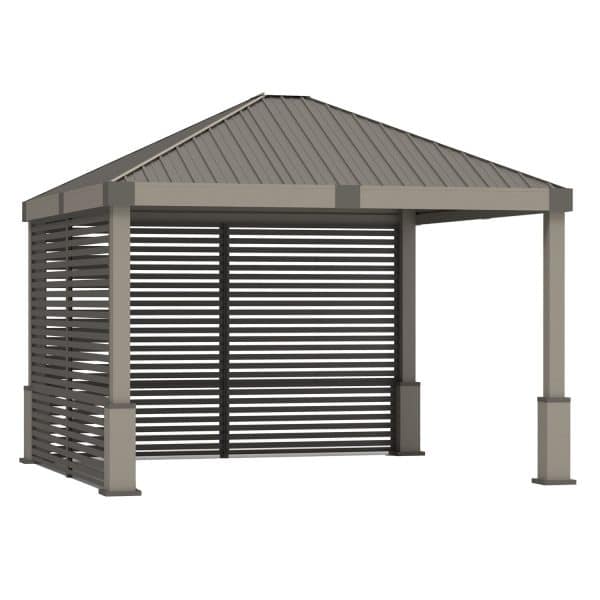 Sojag Aluminium Pavillon Nanda Champagner 363 cm x 363 cm Inkl. Seitenwand