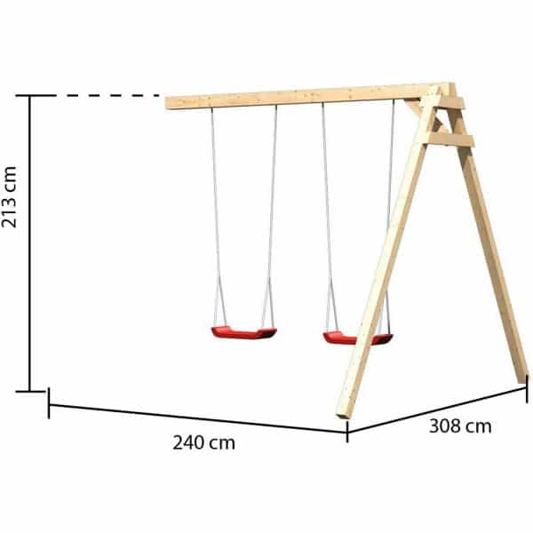 Doppelschaukel Anbau naturb.