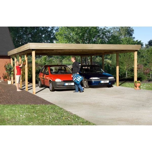 WEKA Doppelcarport 609 mit Stahltrapezblechdach BxT: 600 cm x 812 cm