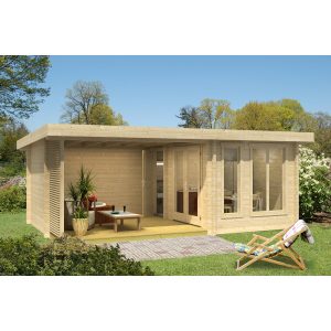 WEKA Weekendhaus Typ 441 44 mm Natur BxT: 610 cm x 390 cm