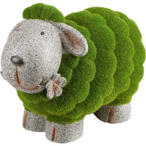 Deko-Schaf aus Polyresin und Kunstrasen 28 cm x 14
