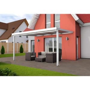 Terrassenüberdachung Premium (BxT) 410 cm x 306 cm Weiß Acryl Klar