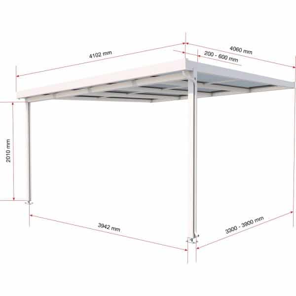 Terrassenüberdachung Premium Bausatz (BxT) 410 cm x 406 cm Weiß