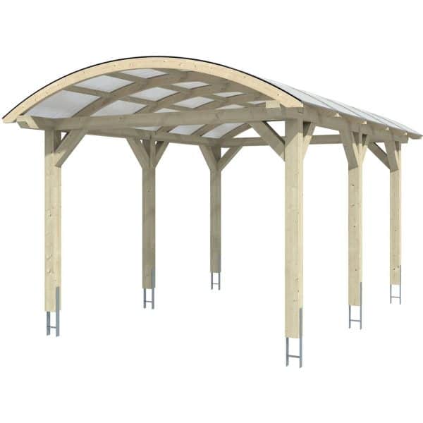 Skan Holz Bogendach-Carport Franken Nussbaum 376 x 541 cm