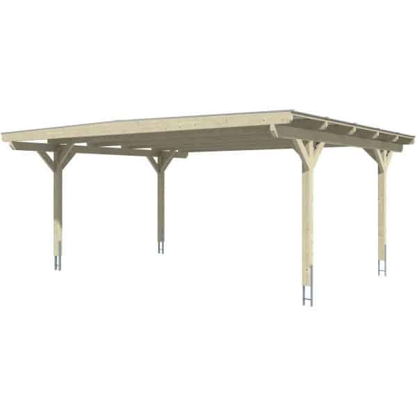 Skan Holz Carport Odenwald Nussbaum 640 x 541 cm