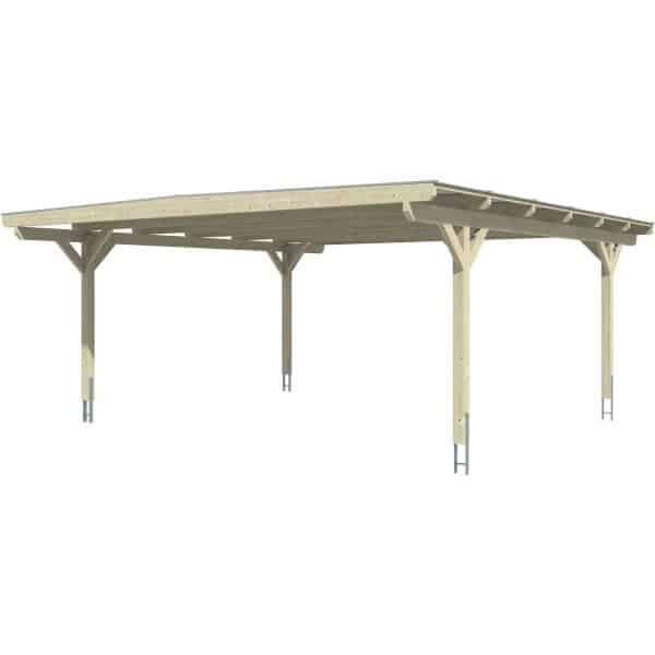 Skan Holz Carport Odenwald Nussbaum 640 x 648 cm