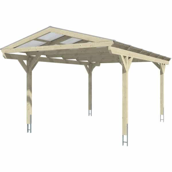 Skan Holz Carport Westerwald Eiche hell  362 x 648 cm