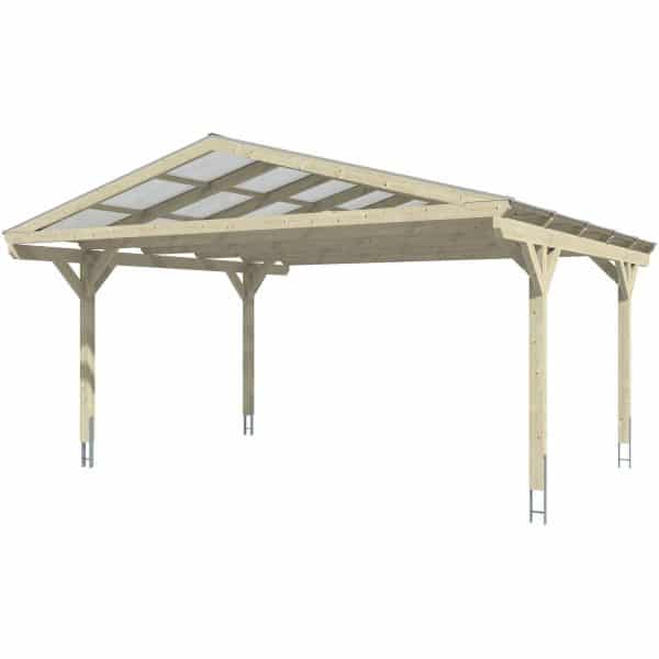 Skan Holz Carport Westerwald Eiche hell  570 x 541 cm