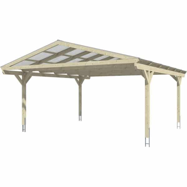 Skan Holz Carport Westerwald Eiche hell  570 x 648 cm