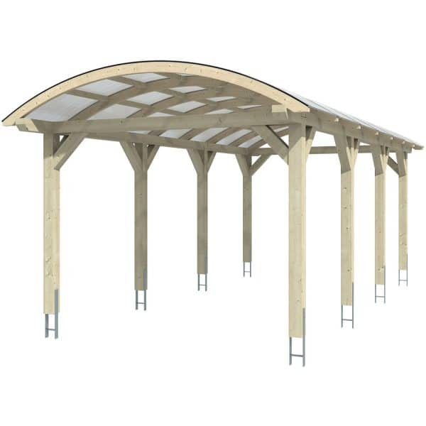 Skan Holz Bogendach-Carport Franken Nussbaum 376 x 755 cm