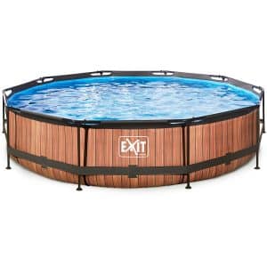 EXIT Wood Pool D360x76cm mit Filterpumpe - braun