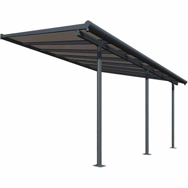 Palram - Canopia  Capri 3 x 4.3 Terrassenüberdachung Anthrazit Bronze VerGlasung