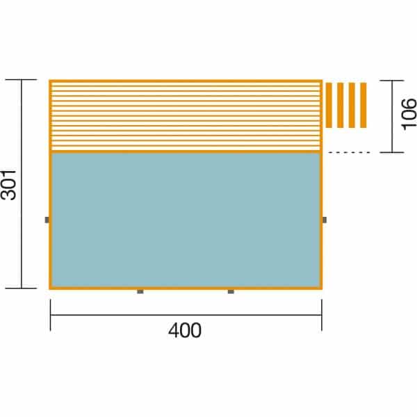 Weka Massivholzpool 595 Gr.1 Technikraum/Sonnendeck 490 x 309 x 203 cm Blau-Weiß