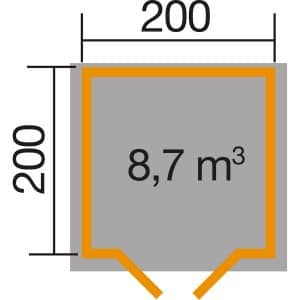 Weka Gartenhaus/Gerätehaus 209 Gr.1 253 x 234 x 244 cm Hellgrau