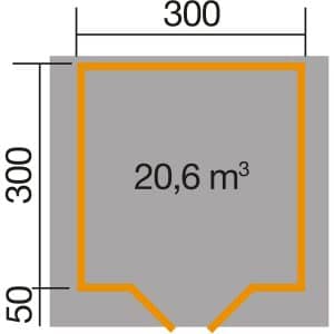 Weka Gartenhaus/Gerätehaus 209 Gr.3 333 x 244 x 261 cm Graphitgrau