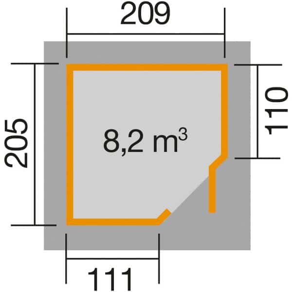 Weka Gartenhaus/Gerätehaus 229 A Gr.1 244 x 270 x 217 cm Anthrazit