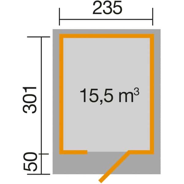 Weka Designhaus 172 Gr.2 275 x 314 x 226 cm Grau