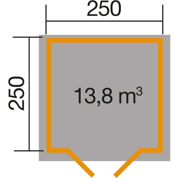Weka Gartenhaus/Gerätehaus 209 Gr.2 288 x 310 x 254 cm Hellgrau