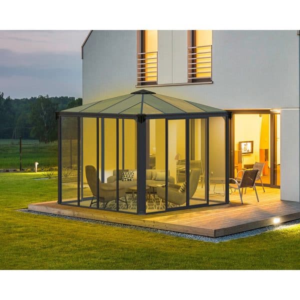 Palram - Canopia  Ledro 3 x 3 geschlossener Pavillon Anthrazit Bronze