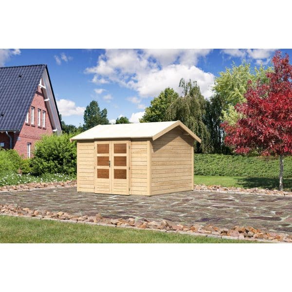 Karibu Holz-Gartenhaus/Gerätehaus Timra 7 Naturbelassen 337 cm x 348 cm