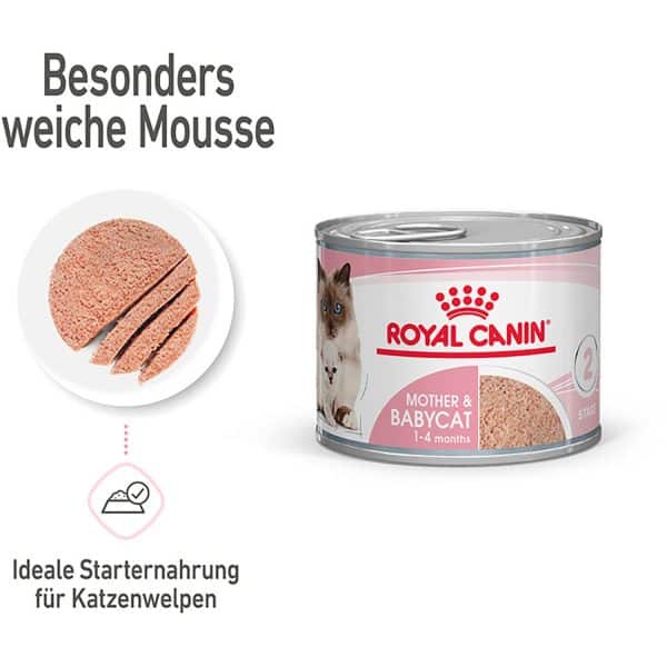 Royal Canin Mother and Babycat Mousse für tragende Katzen und Kitten 195 g