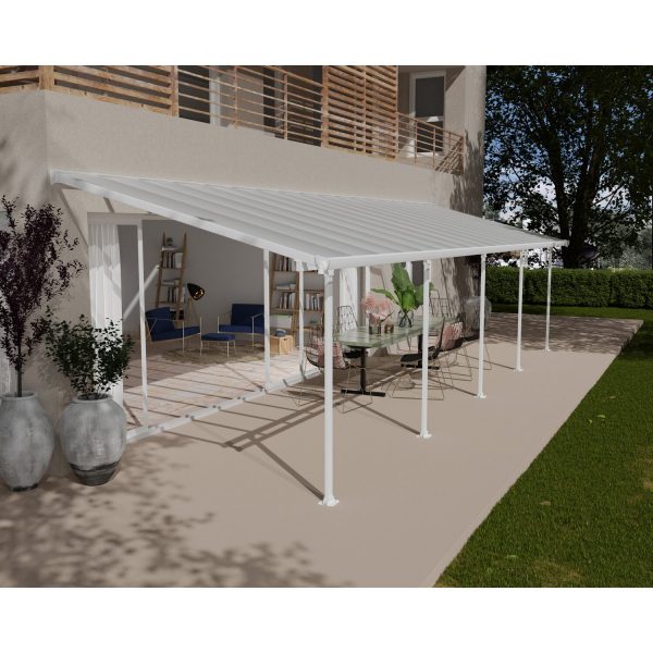 Palram - Canopia Terrassenüberdachung Feria Weiß 3x9.71