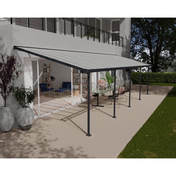 Palram - Canopia Terrassenüberdachung Feria Anthrazit 3x9.71