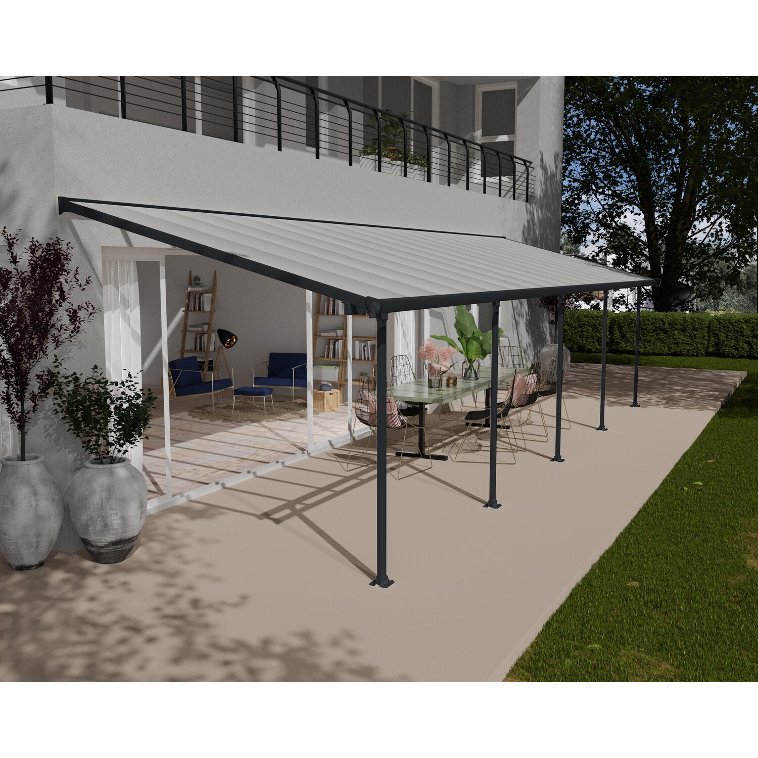 Palram - Canopia Terrassenüberdachung Feria Anthrazit 3x9-71 Online ...