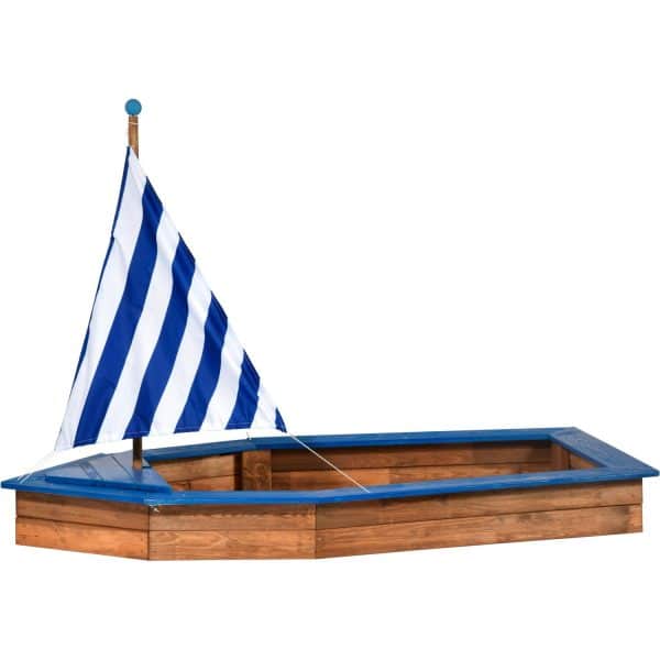 Sandkasten im Schiff-Design 96 cm x 180 cm Dunkelbraun