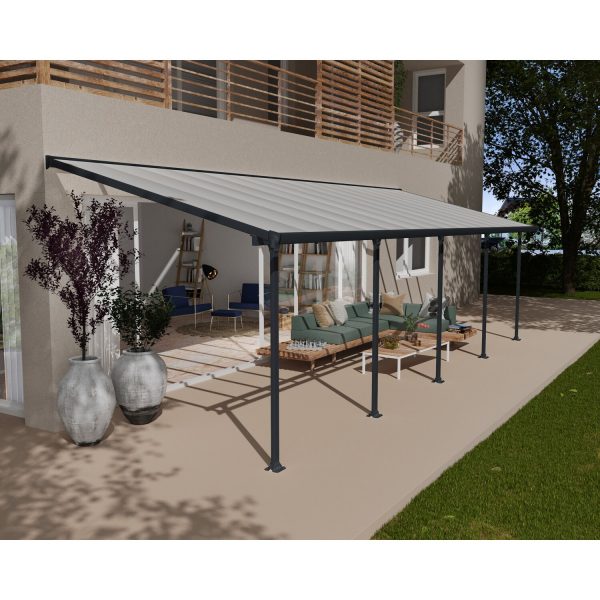 Palram - Canopia Terrassenüberdachung Feria Anthrazit 3x9.15