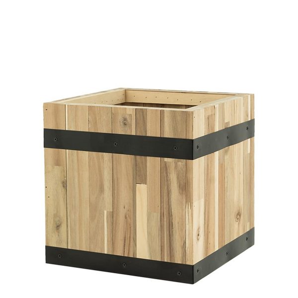 Pflanzwerk® Pflanzkübel Cube - Akazien Holz - 36 cm x 35 cm x 35 cm