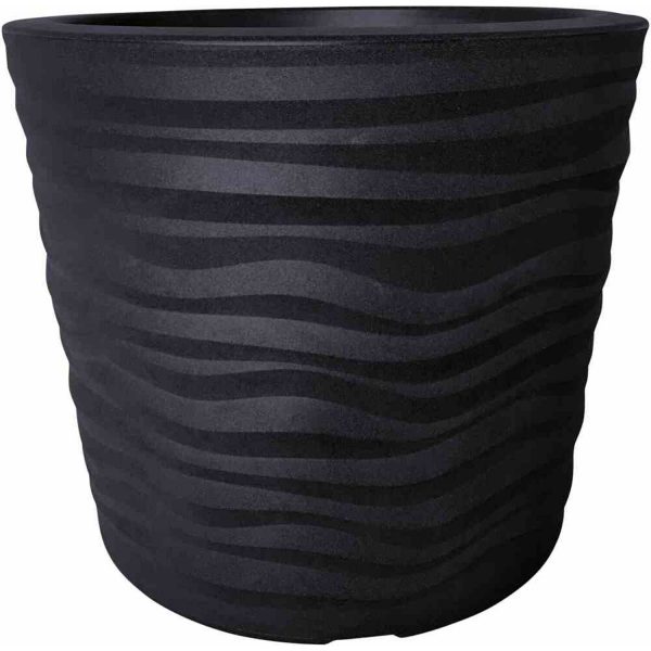 Siena Garden Pflanzgefäß Eco Madrid Schwarz Ø 40cm x 34cm