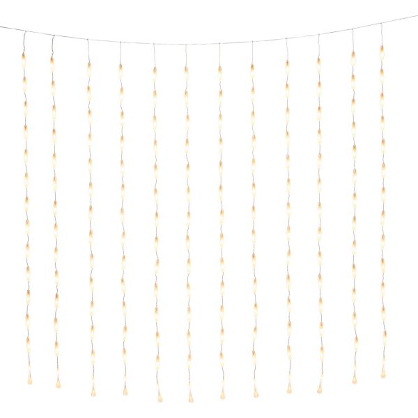 Konstsmide LED Lichtervorhang Tropfenform 400 Bernsteinfarbene Dioden Außen IP44