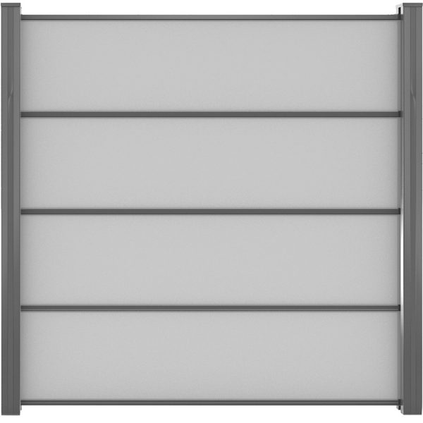 GroJaPremo HPL-Steckzaun Uni Grau 180 cm x 180 cm x 0