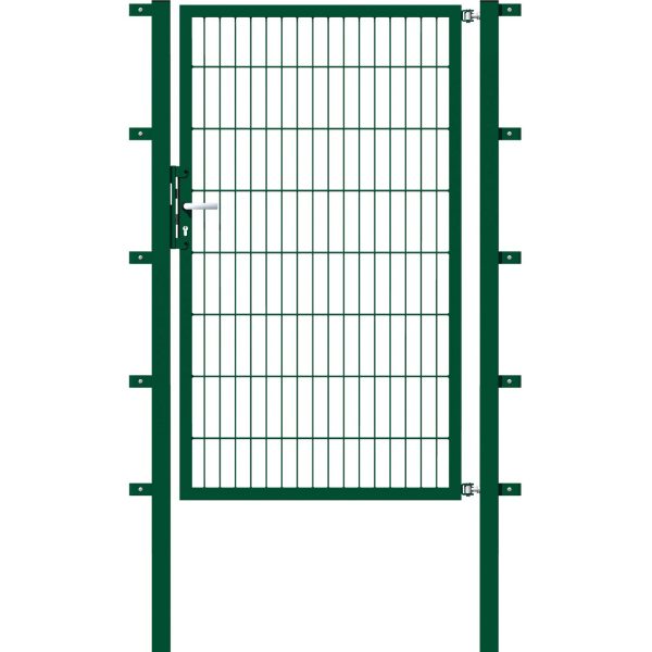 Metallzaun Einzeltor für Doppelstabmatte Grün 200 cm x 100 cm