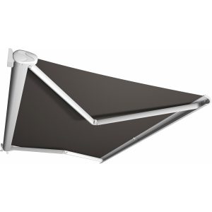 Kassettenmarkise Perform 500 x 300 cm Gestell Weiß Tuch Grau