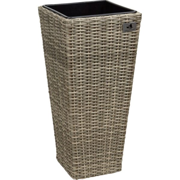 Gartenfreude Pflanzkübel Polyrattan konisch 28 cm x 28 cm Naturfarben