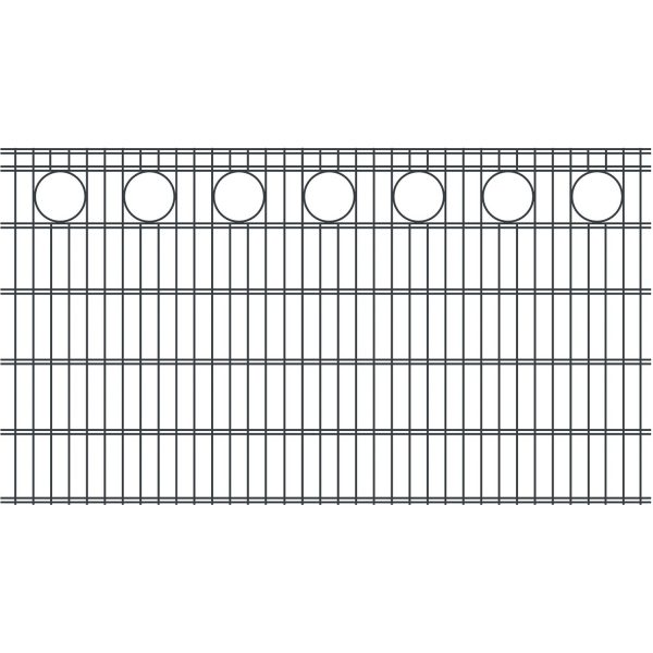 RoTaPlastes Zaunelement DSM Ring Dekor Anthrazit 200 cm x 123 cm