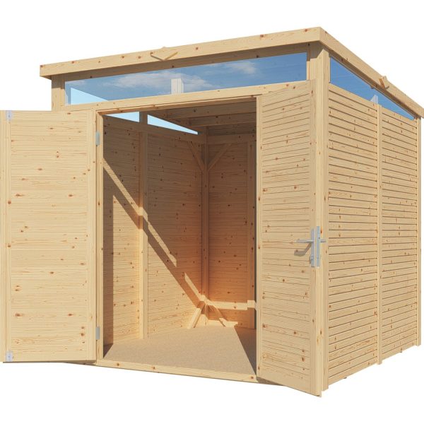 Bertilo Gartenhaus/Gerätehaus Woodline Pent 234 cm x 226 cm Natur FSC®