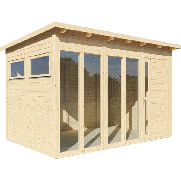 Bertilo Gartenhaus/Gerätehaus Pentus 3 Office 234 cm x 337 cm Natur FSC®