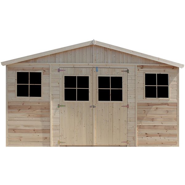 Timbela Gartenhaus/Gerätehaus Holz M332+M332G 8 m² mit Fenstern und Boden