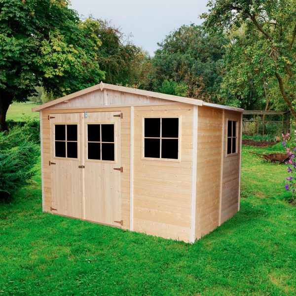 Timbela Gartenhaus/Gerätehaus Holz M334+M334G 6 m² mit Fenstern und Boden