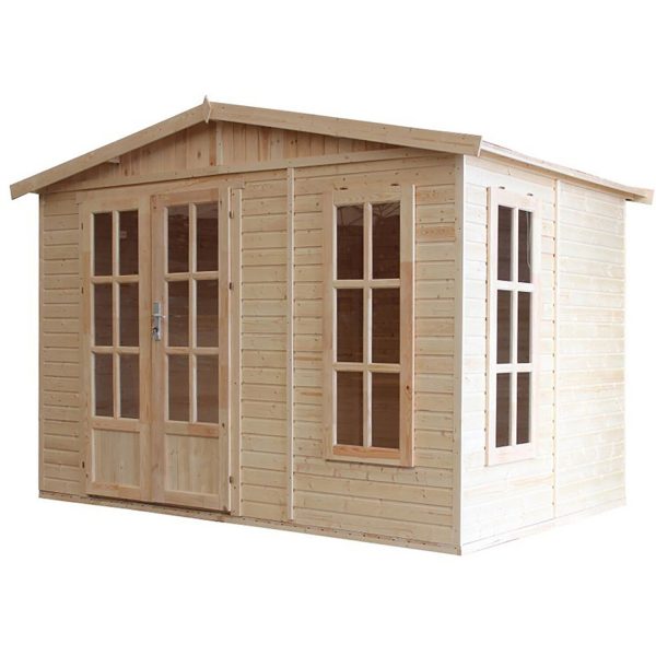 Timbela Gartenhaus/Gerätehaus Holz M334FB+H334FBRED 6 m² Dachziegel Rot mit Boden